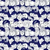 Papel de parede auto adesivo faces e eyes