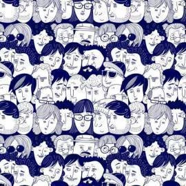 Papel de parede auto adesivo faces e eyes