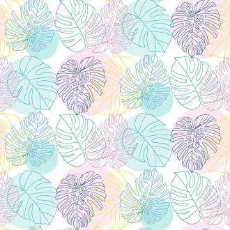 Papel de parede contorno de folhagens coloridas