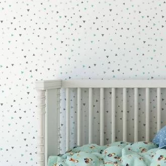 Papel de parede triângulo pequenos cinza e azul