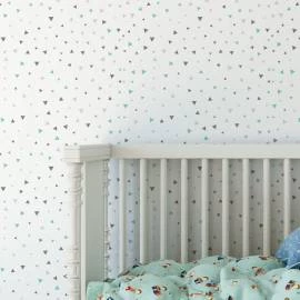 Papel de parede triângulo pequenos cinza e azul
