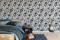 Papel de parede gamer retro em branco preto 2502-6502