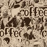 Papel de parede café jazz retrô 2491-6503
