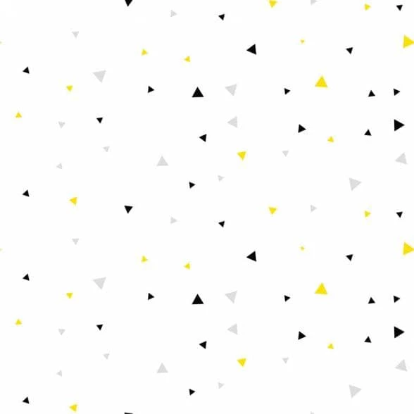 Papel de parede triângulo preto, cinza e amarelo 2540-6508