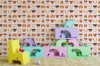 Papel de parede quadriculado cachorrinhos 2351-6537