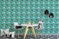 Papel de parede cãezinhos aqua 1559-6544