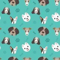 Papel de parede cãezinhos aqua 1559-6545