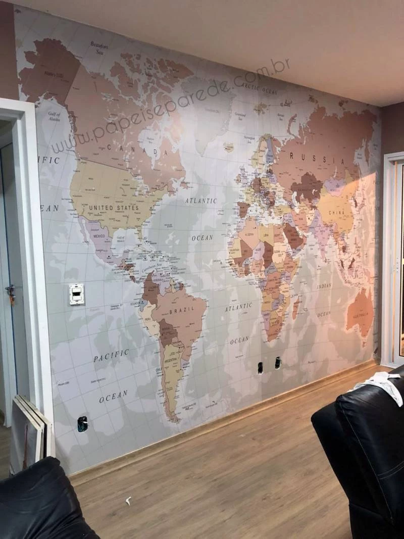 Mapa do mundo Politico de parede