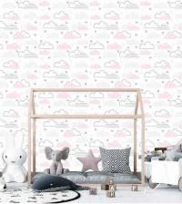 Papel de parede infantil de nuvens 2552-6567