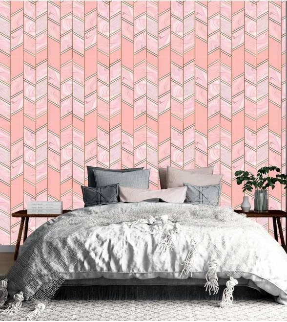 Papel de parede contemporâneo rosa 2559-6582