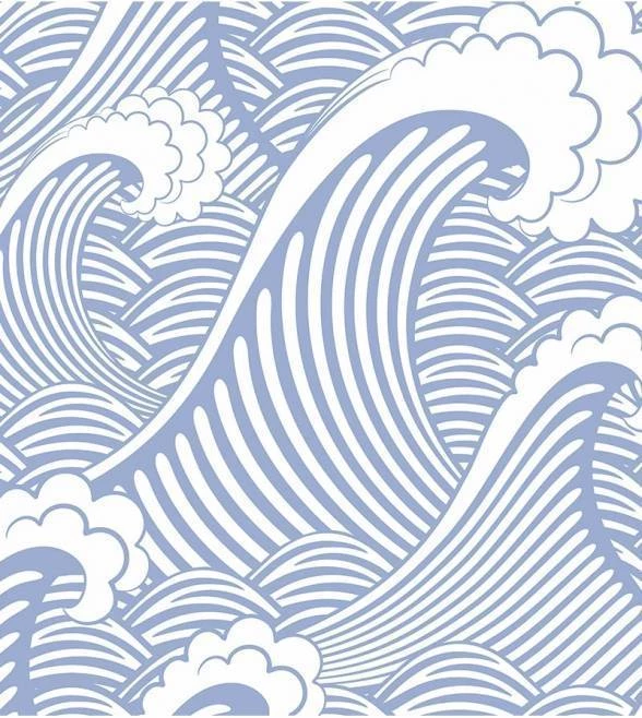 Papel de parede ondas do mar em azul claro 2564-6592