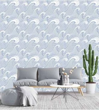Papel de parede ondas do mar em azul claro