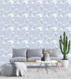 Papel de parede ondas do mar em azul claro