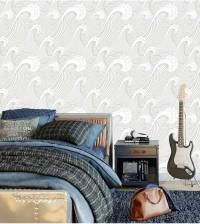 Papel de parede ondas do mar cinza 2565-6594