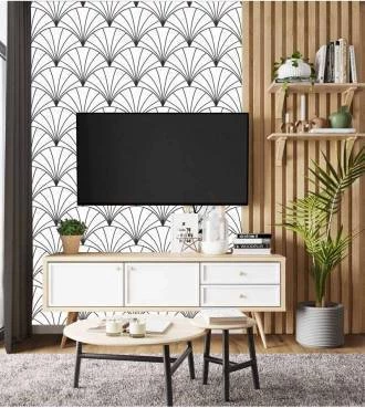 Papel de parede leques minimalista