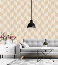 Papel de parede cubos listrado e em tons de bege 2575-6613