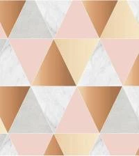 Papel de parede triângulos rose bronze 2577-6614