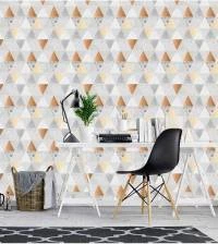 Papel de parede ladrilho mármore triangular 2578-6617