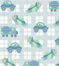 Papel de parede infantil carrinhos e aviões 2585-6635