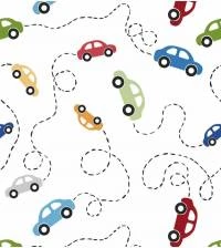 Papel de parede infantil carrinhos coloridos 2589-6640