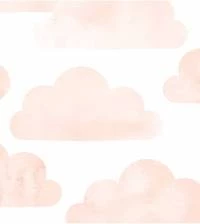 Papel de parede infantil nuvens rose 2590-6642