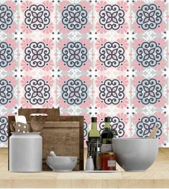 Azulejo adesivo Floral rosa