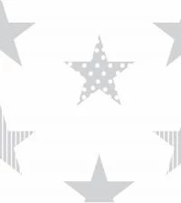 Papel de parede infantil poá de estrelas cinza 2602-6666