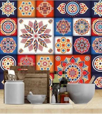 Azulejo adesivo em cores quentes