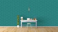Papel de parede verde esmeralda 3D 2635-6727