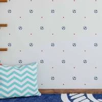 Papel de parede bolas de futebol azul marinho 796-6730