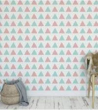 Papel de parede triângulos e bolinhas infantil 2637-6732