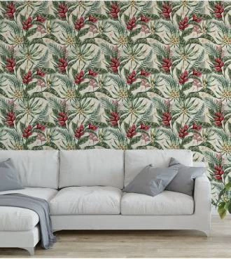 Papel de parede tropical nature estilo pintura