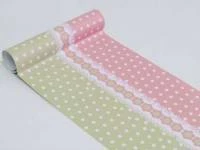 Faixa decorativa infantil poá verde e rosa 513-675