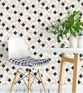 Papel de parede mármore quadriculado
