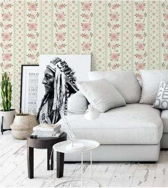 Papel de parede delicado floral rose