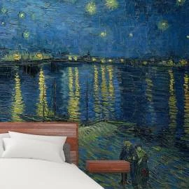 Papel de Parede Noite Estrelada Sobre o Ródano por Vincent Van Gogh