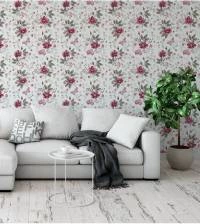 Papel de parede delicado flores vermelhas 2667-6787