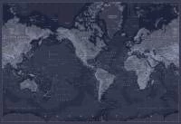Papel de Parede Mapa Mundi Azul Escuro 2691-6843