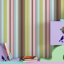 Papel de parede listrado candy colors