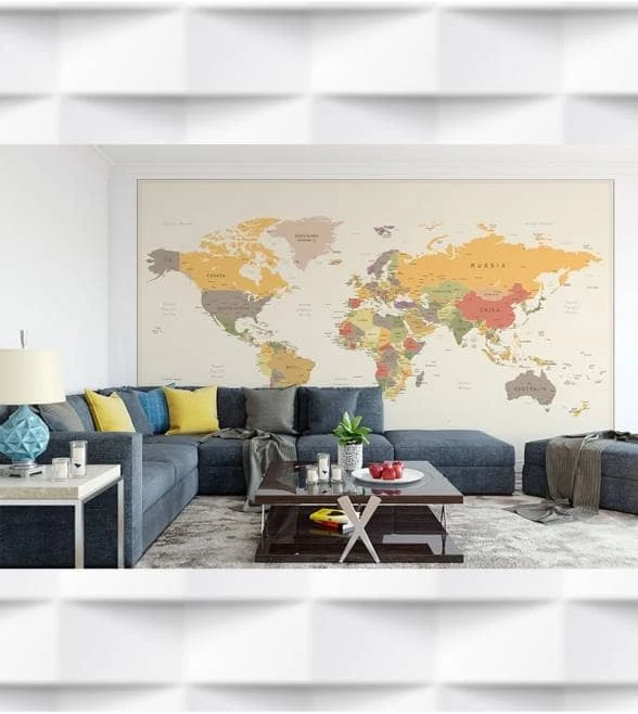 Papel de Parede mural mapa do mundo 2704-6868