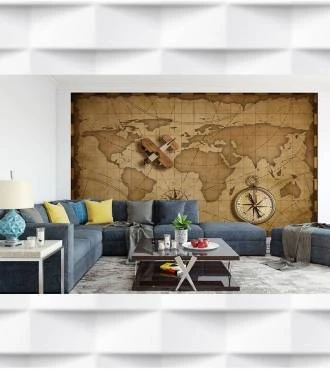 Papel de Parede mapa envelhecido