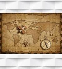 Papel de Parede mapa envelhecido 2705-6870