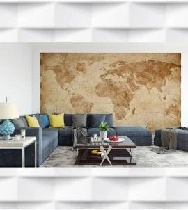 Papel de Parede Mapa em tons marrons