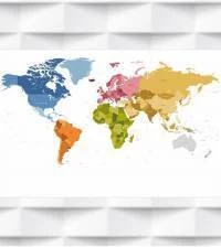 Papel de Parede Mapa em tons coloridos 2707-6873