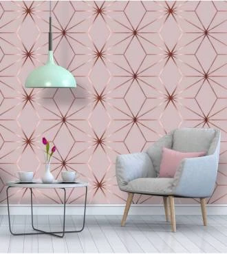 Papel de Parede Zara rosê Gold Diamond