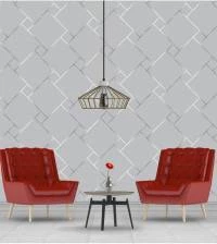 Papel de Parede quadricular cinza silver