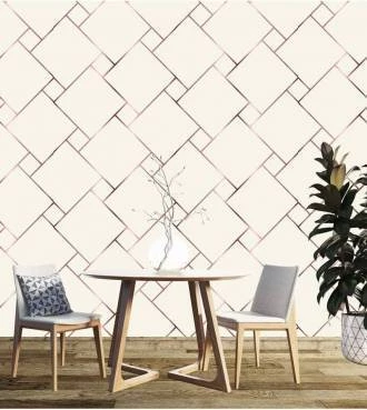 Papel de Parede quadricular gold
