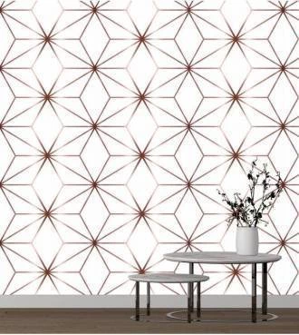 Papel de Parede luxo com fundo claro e cobre