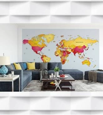 Papel de Parede Mapa em tons quentes