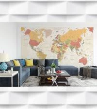 Papel de Parede Mapa Mundi Quente 2733-6904